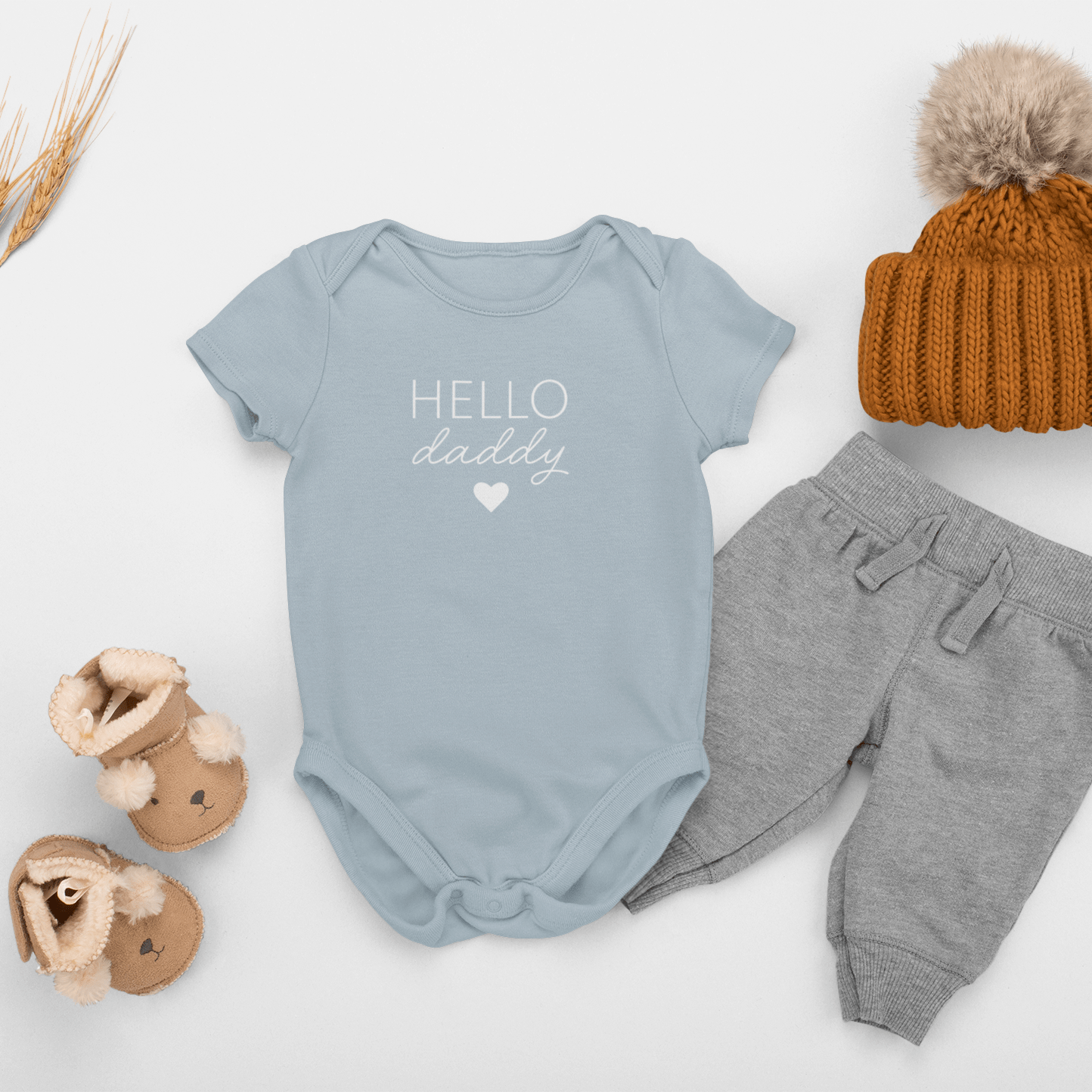 Hello Daddy Short Sleeve Baby Bodysuit - Hello Cherub
