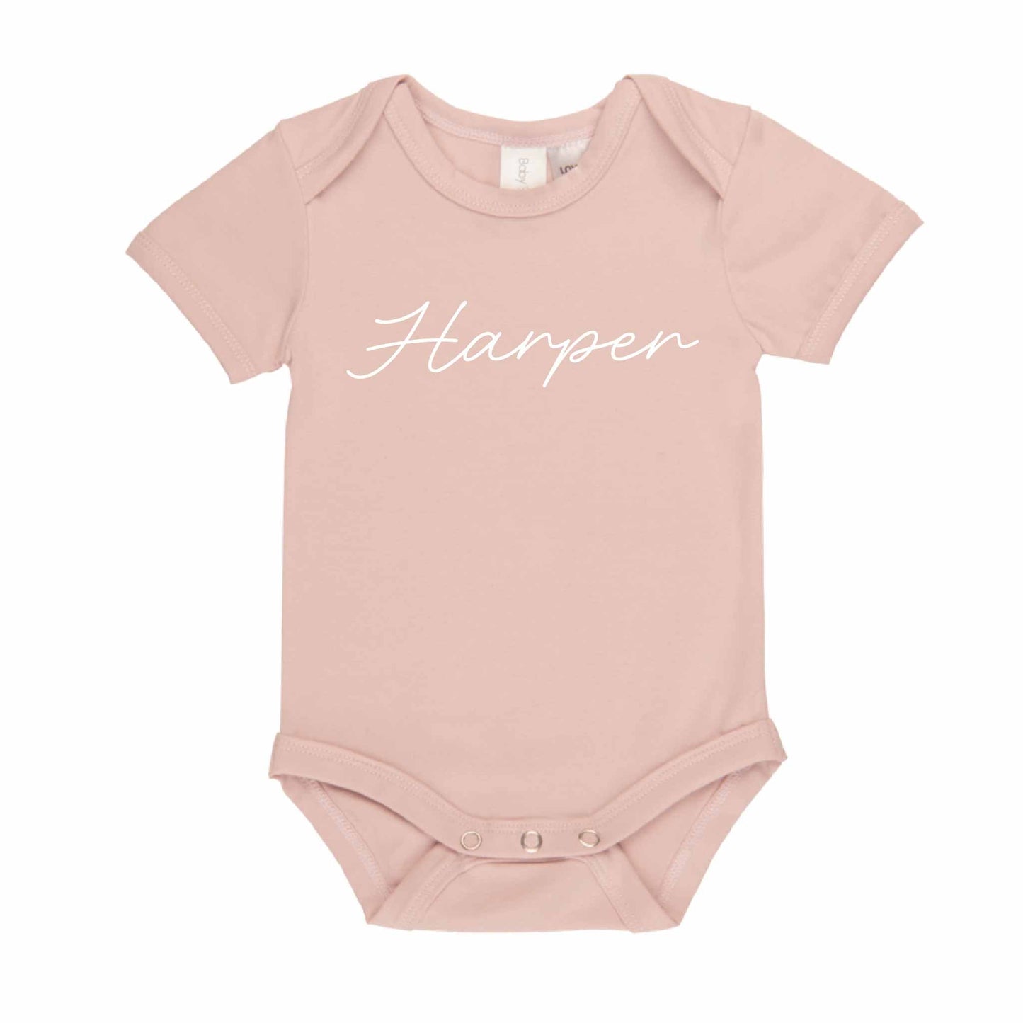 Personalised Name Short Sleeve Baby Bodysuit - Script - Hello Cherub