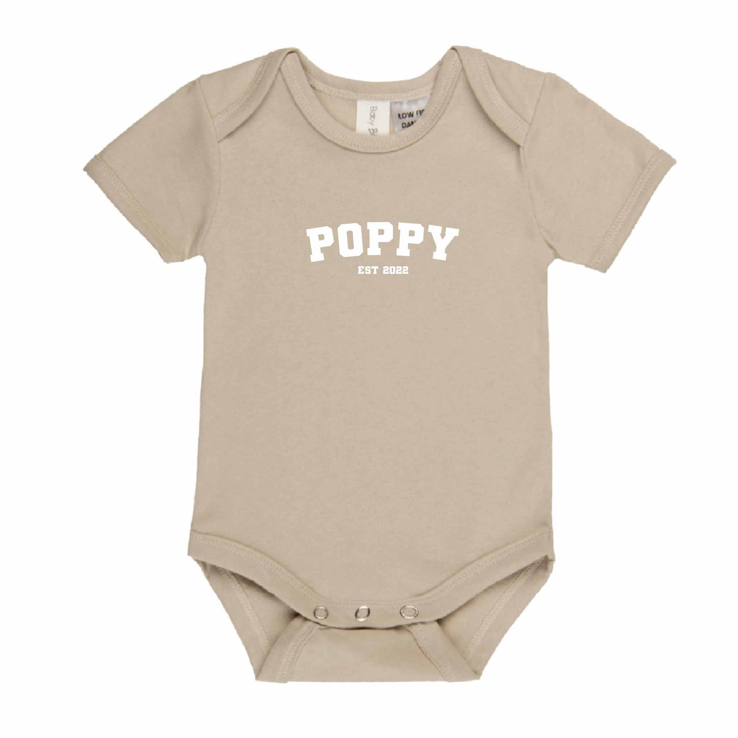 Personalised Name Short Sleeve Baby Bodysuit - Varsity - Hello Cherub