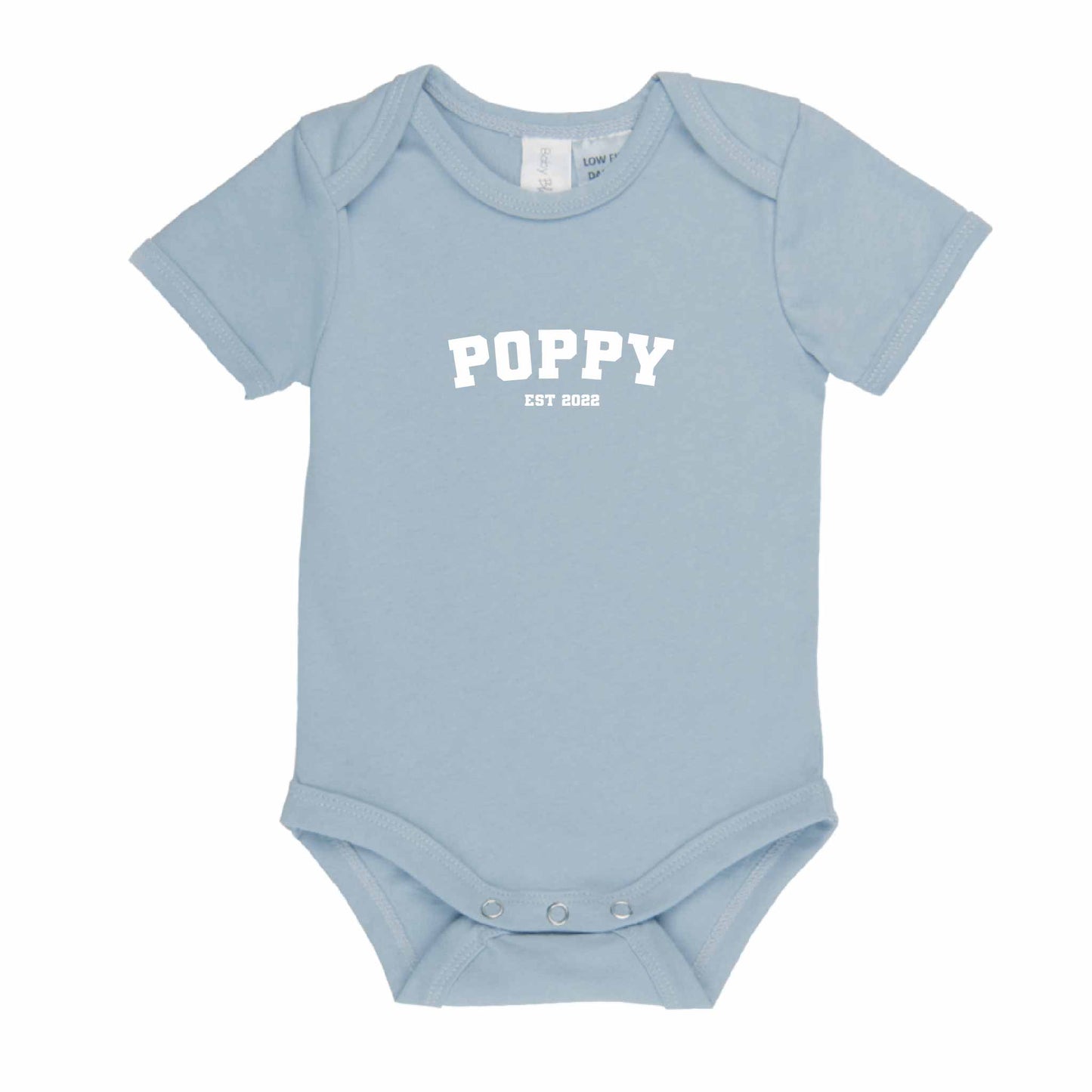 Personalised Name Short Sleeve Baby Bodysuit - Varsity - Hello Cherub