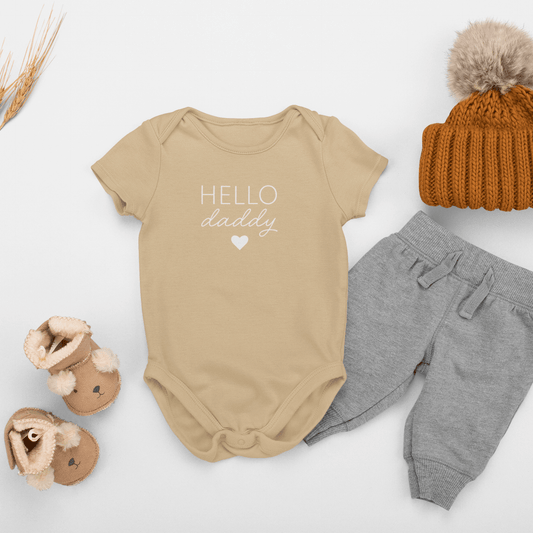 Hello Daddy Short Sleeve Baby Bodysuit - Hello Cherub