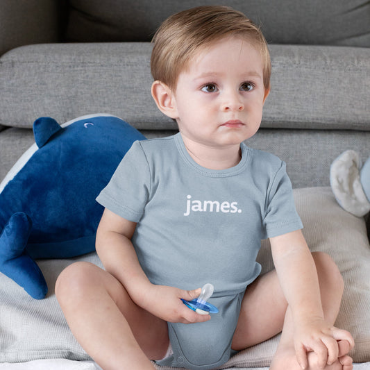 Personalised Name Short Sleeve Baby Bodysuit - Modern - Hello Cherub