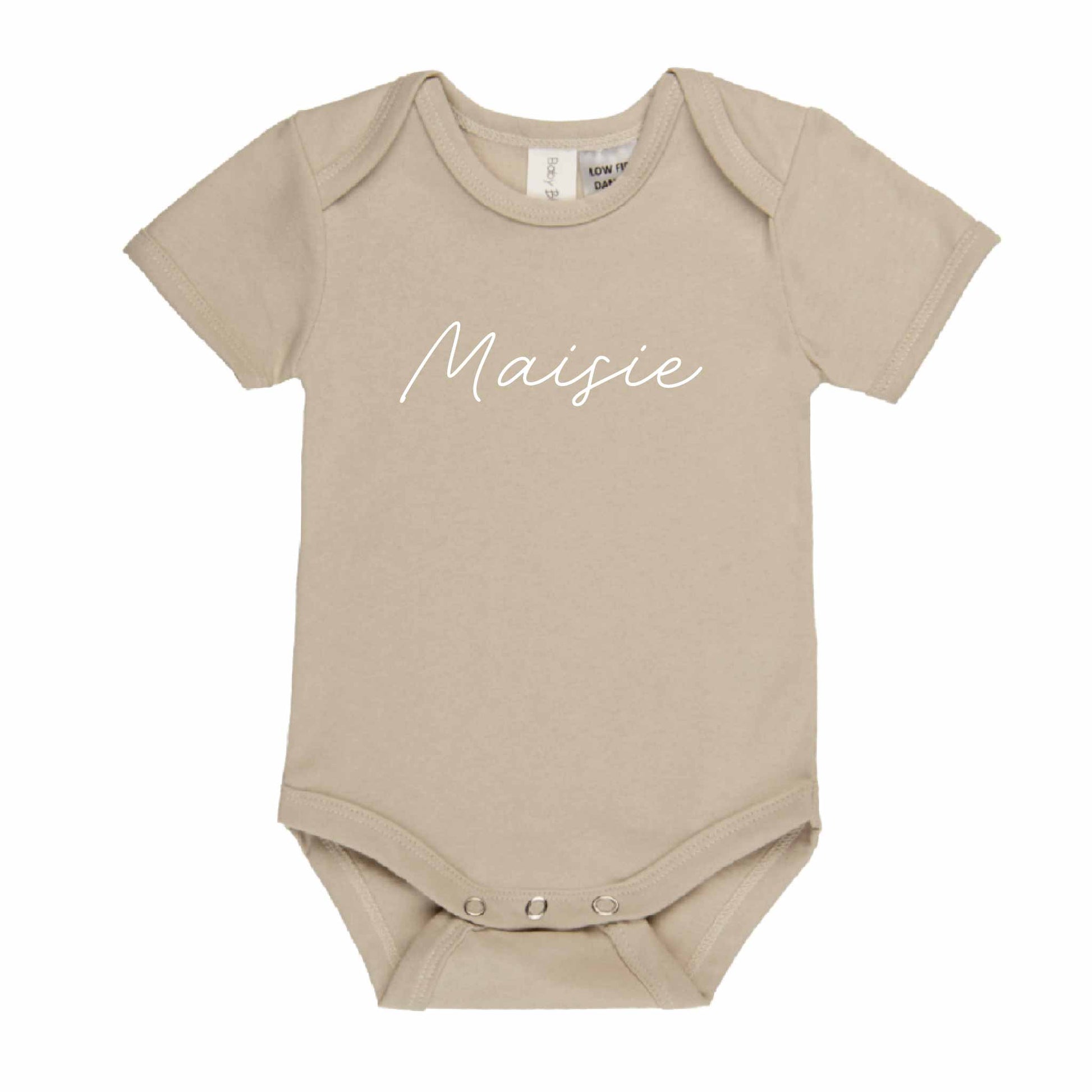 Personalised Name Short Sleeve Baby Bodysuit - Script - Hello Cherub