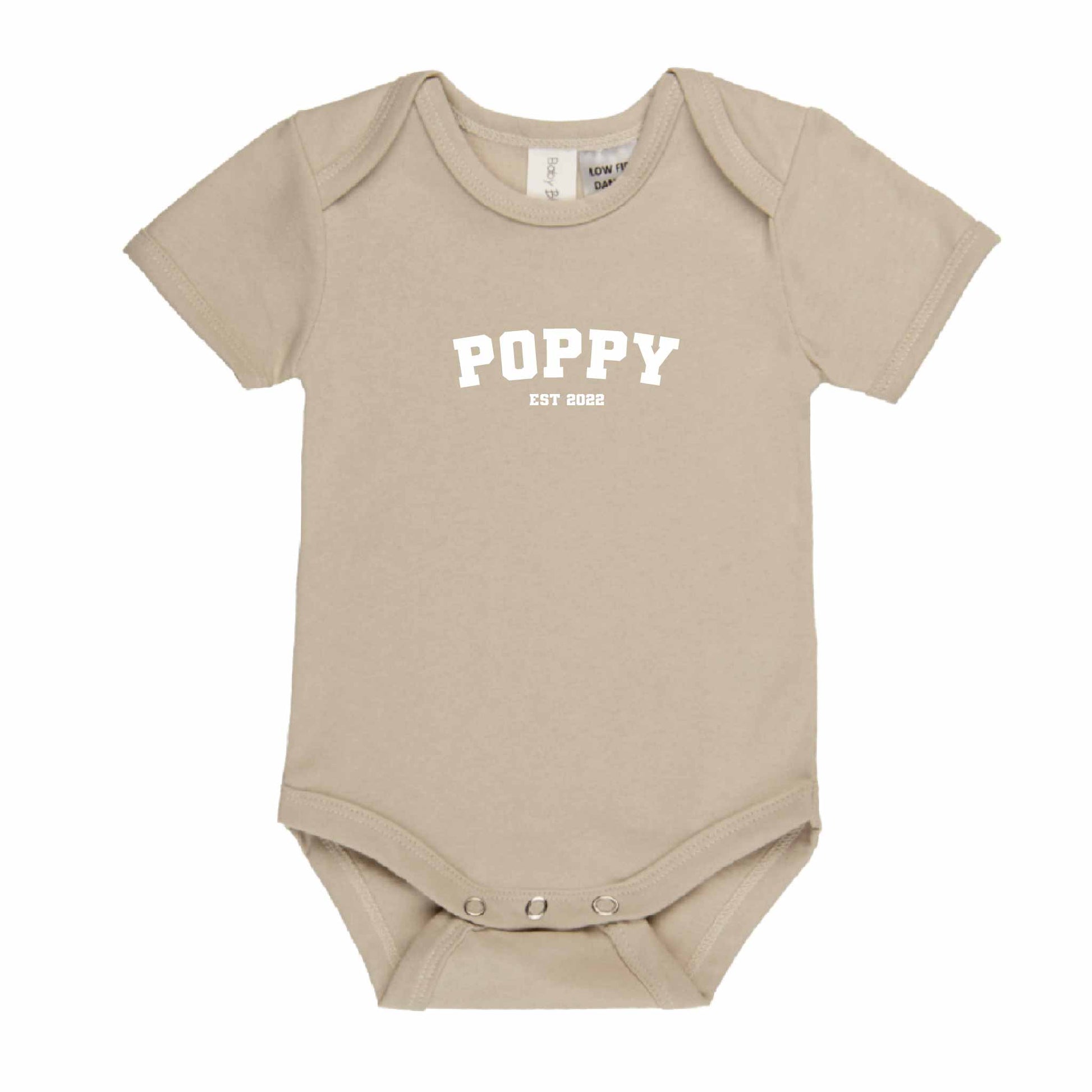 Personalised Name Short Sleeve Baby Bodysuit - Varsity - Hello Cherub