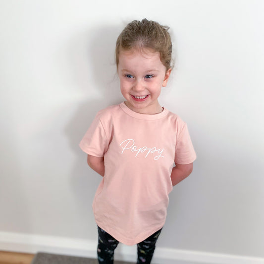 Personalised Name T-Shirt  Script  Hello Cherub